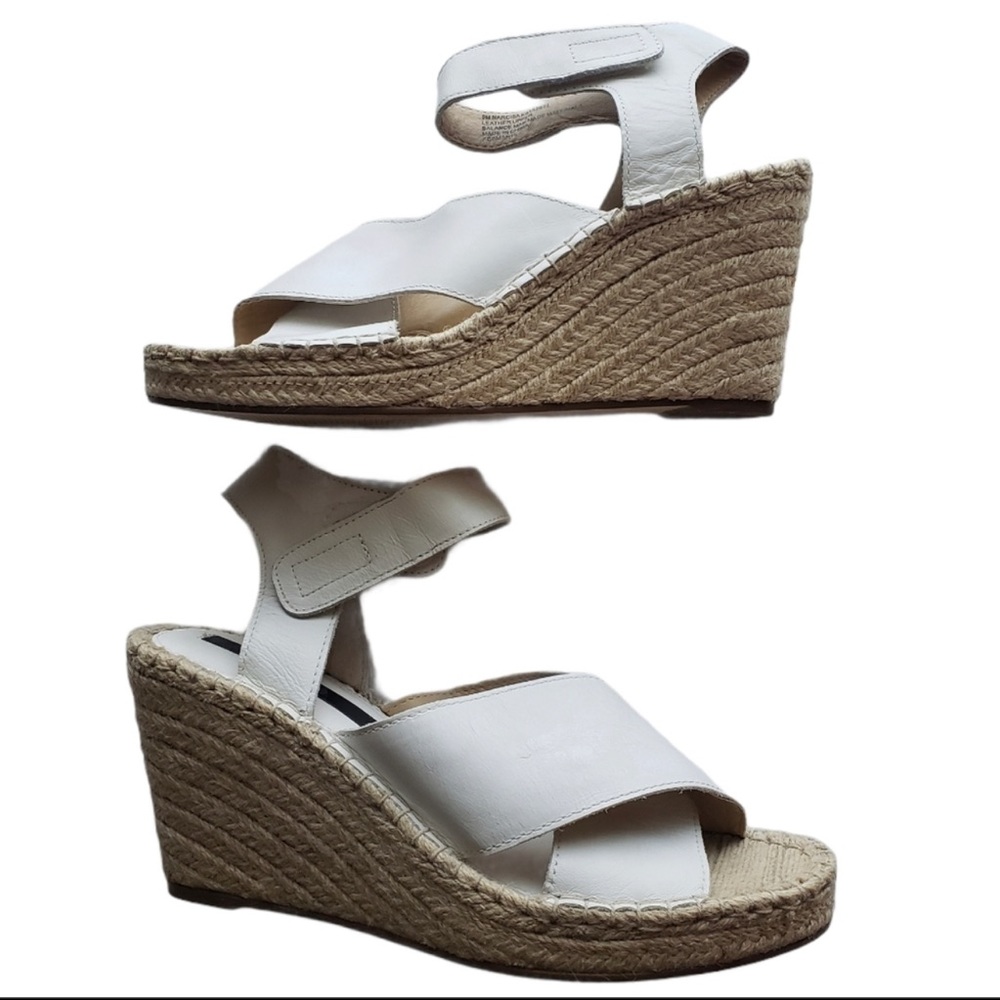 Strappy white wedge heel espadrille size 9M